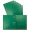 Better Office Products 2 Pocket Heavyweight Plastic Folder Portfolio With Prongs, Letter Size, Green, 24PK 86618 - alternate 1